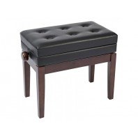 Kinsman KPB10BRN Satin Rosewood Deluxe Adjustable Height Piano Stool with Storage